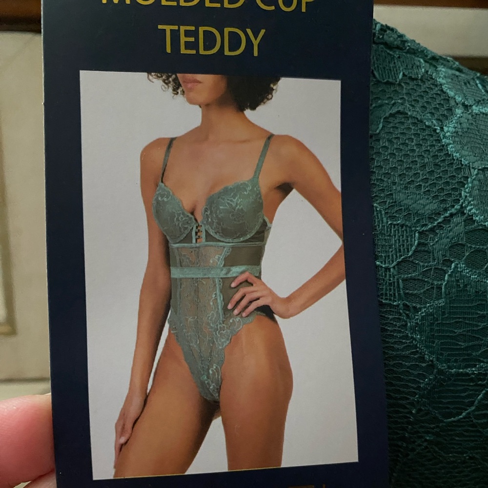 RACHEL Rachel Roy Molded Cup Teddy Lace Bodysuit XLarge Fits Large